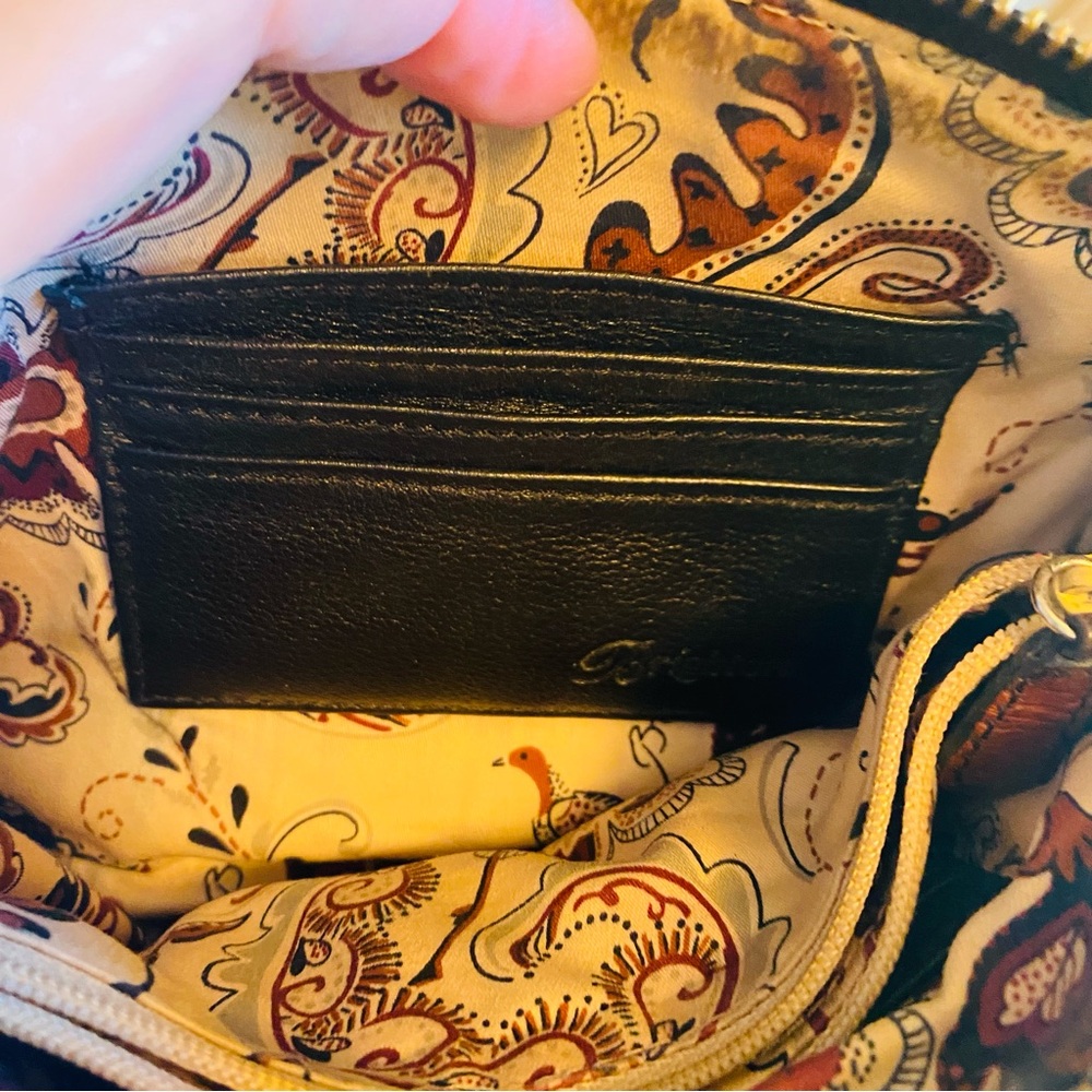Brighton Small Brown Croc Embossed Leather Crossbody Organizer - Picture 8 of 10